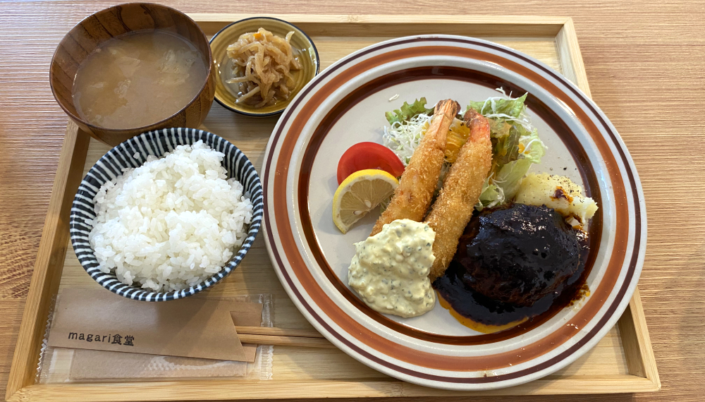 【京都・左京区】magari食堂｜究極のエビフライ＆ハンバーグ【京都グルメ】