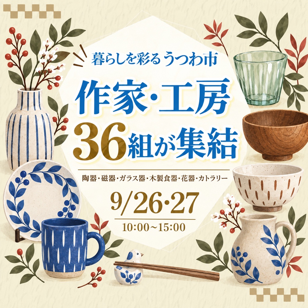 暮らしを彩る うつわ市 作家・工房36組が集結